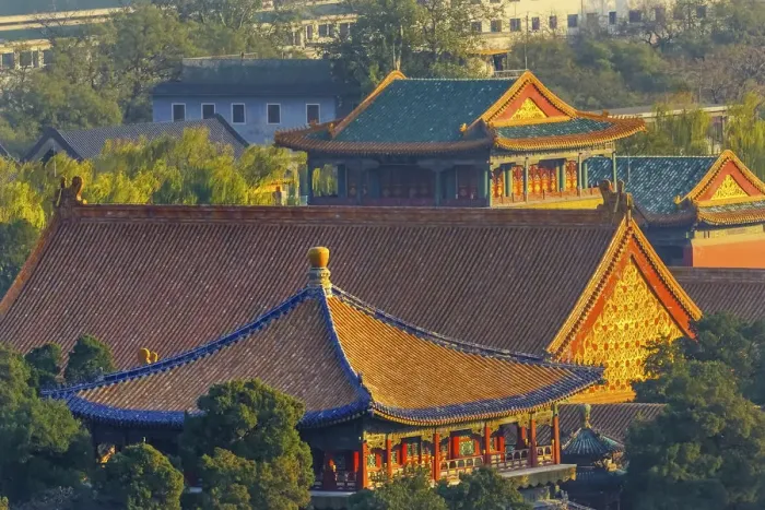 Framed Print : Blue Pavilion. Forbidden City, Beijing, China