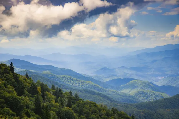 Framed Print : Blue Ridge Parkway vista, Smoky Mountains, USA