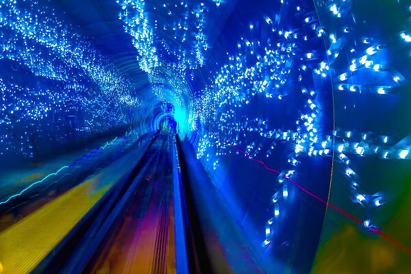 Blue Sparks Rail Abstract Underground Railway Pudong Bund Shanghai China Shanghai China