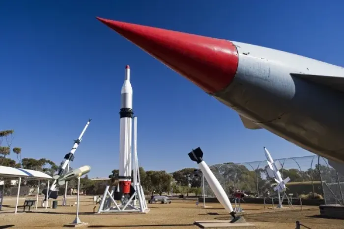 Framed Print : Blue Steel Rocket, Missile Park, Woomera, Outback, South Australia, Australia Framed Print : Blue Steel Rocket, Missile Park, Woomera, Outback, South Australia, Australia
