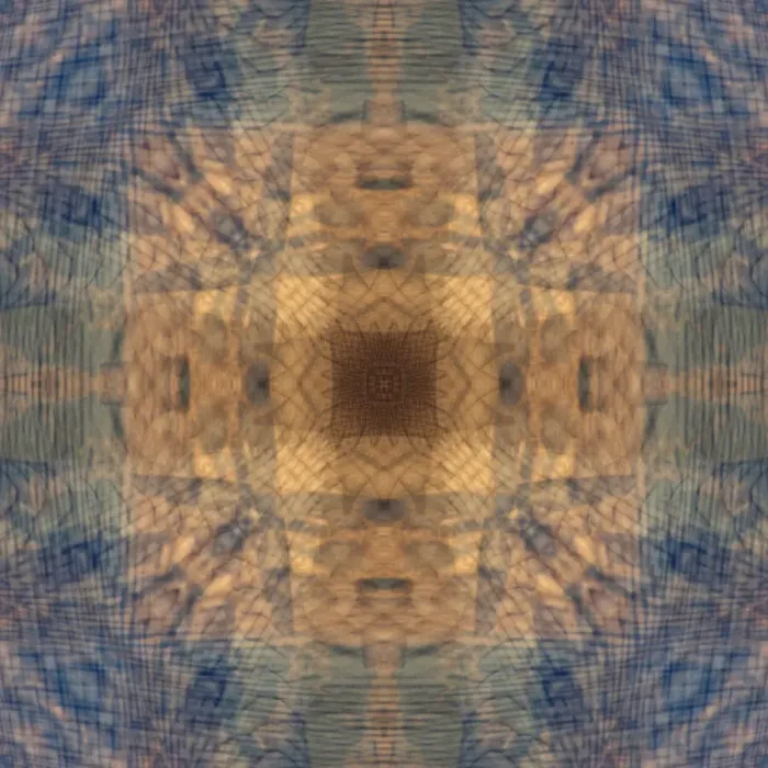 Framed Print : Blue and tan abstract