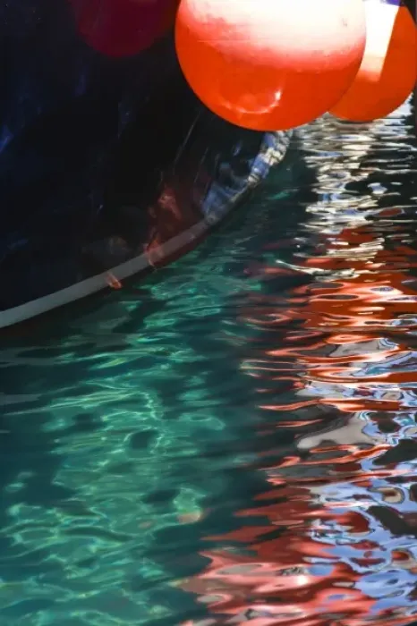 Framed Print : Boat bouys reflect in the water of the Adriatic Sea, Kolocep Island, one of the Elaphite Islands Framed Print : Boat bouys reflect in the water of the Adriatic Sea, Kolocep Island, one of the Elaphite Islands