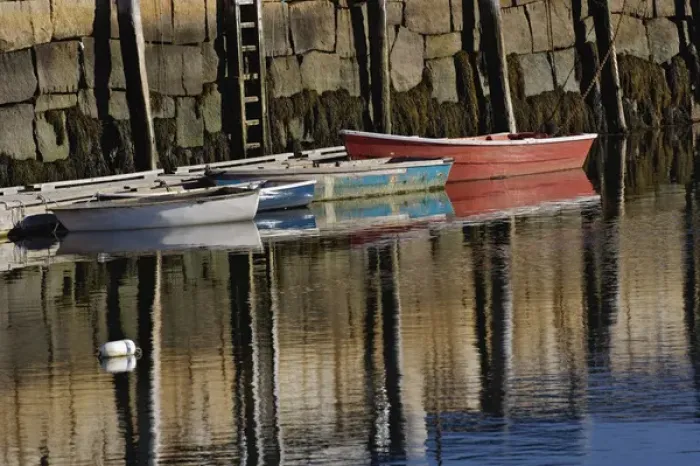 Framed Print : Boat in harbor, Cape Ann, Rockport, Massachusetts