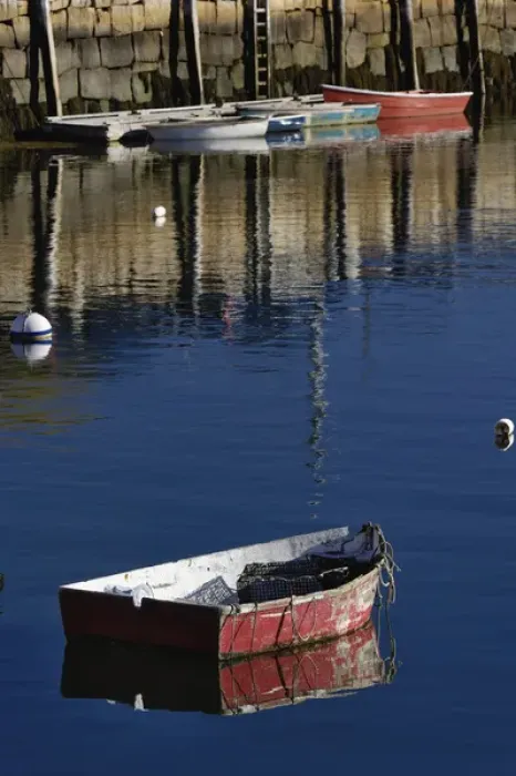 Framed Print : Boat in harbor, Cape Ann, Rockport, Massachusetts