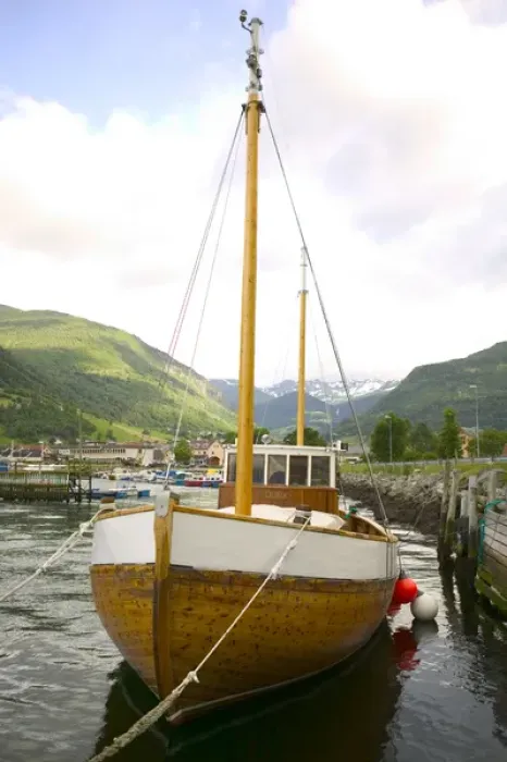 Framed Print : Boat Norwegian Sogne Fjord; Southern, Fjord, Norway