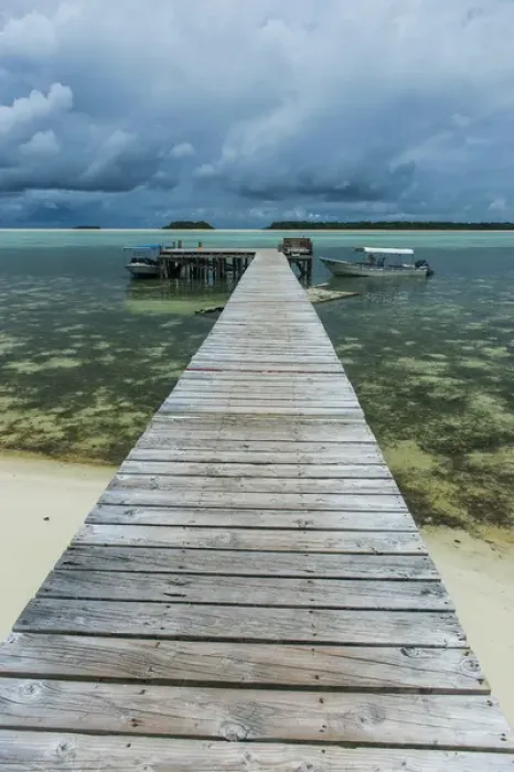 Framed Print : Boat pier on Carp island, one of the Rock islands, Palau, Central Pacific