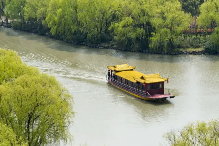 Framed Print : Boat on the South Lake, Jiaxing, Zhejiang Province, China
