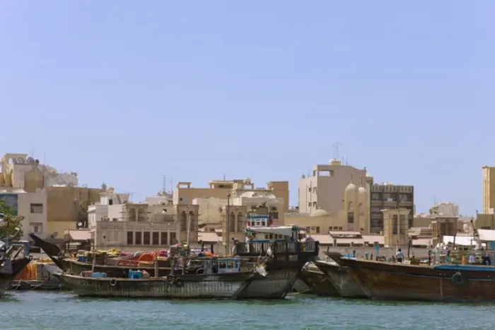 Framed Print : Boats on Khor Dubai (Dubai Creek), Dubai, UAE