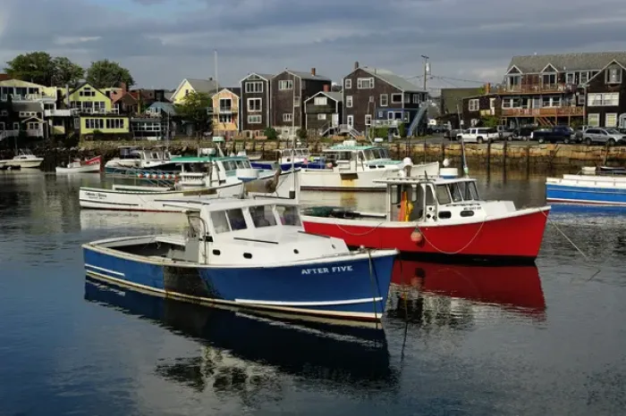 Framed Print : Boats at Rockport harbor, Rockport, Massachusetts Framed Print : Boats at Rockport harbor, Rockport, Massachusetts