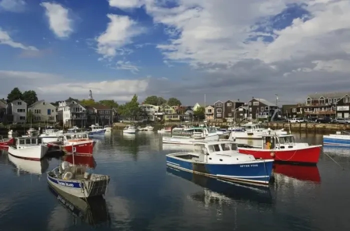 Framed Print : Boats at Rockport harbor, Rockport, Massachusetts Framed Print : Boats at Rockport harbor, Rockport, Massachusetts