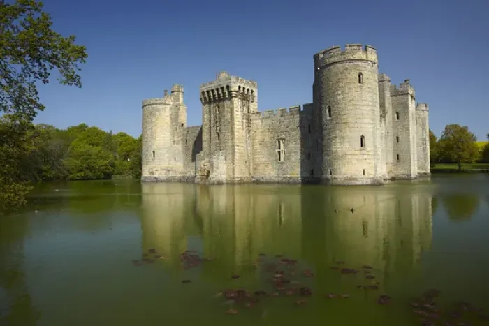 Framed Print : Bodiam Castle (1385), reflected in moat, East Sussex, England, United Kingdom Framed Print : Bodiam Castle (1385), reflected in moat, East Sussex, England, United Kingdom