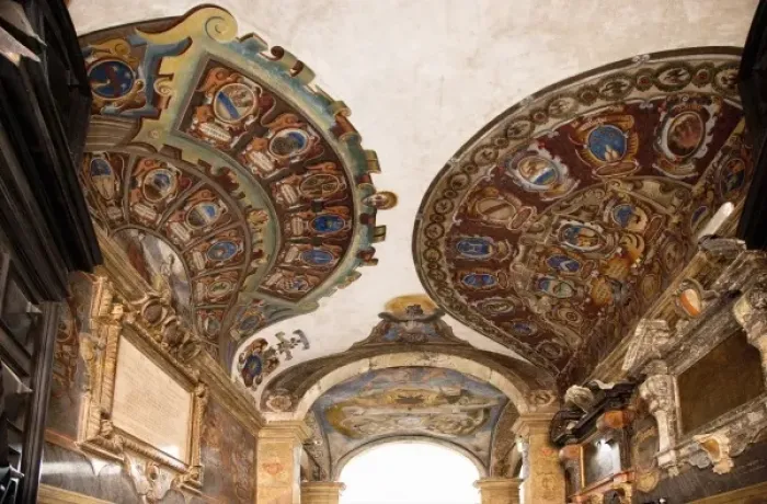 Framed Print : Bologna, Emilia-Romagna, Italy - Church ceiling painted with ornate religious art Framed Print : Bologna, Emilia-Romagna, Italy - Church ceiling painted with ornate religious art