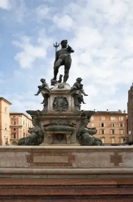 Framed Print : Bologna, Emilia-Romagna, Italy - Stone steps leading to a fountain with a statue Framed Print : Bologna, Emilia-Romagna, Italy - Stone steps leading to a fountain with a statue