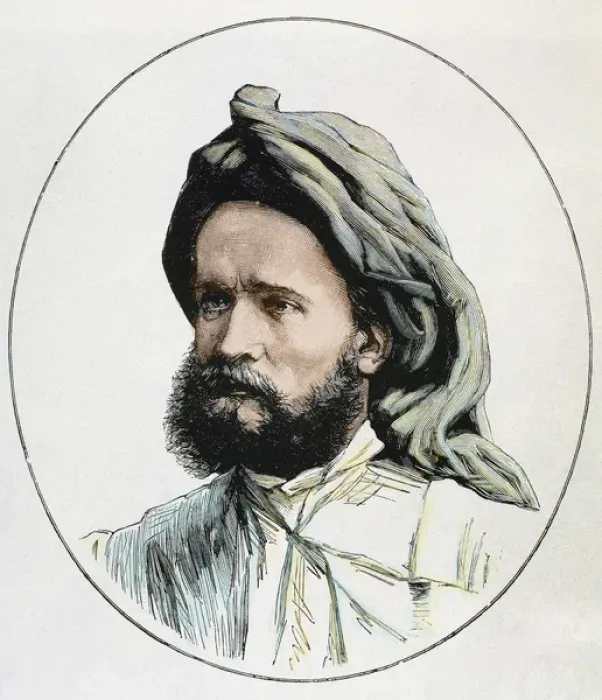 Framed Print : BONNAT (d. 1881). French explorer. Engraving