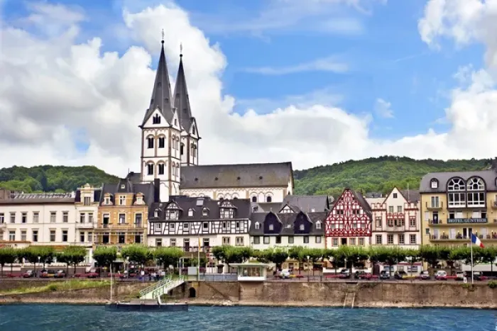 Framed Print : Boppard, Germany, Rhineland-Palatinate, cross timbered houses and the Church of St Framed Print : Boppard, Germany, Rhineland-Palatinate, cross timbered houses and the Church of St