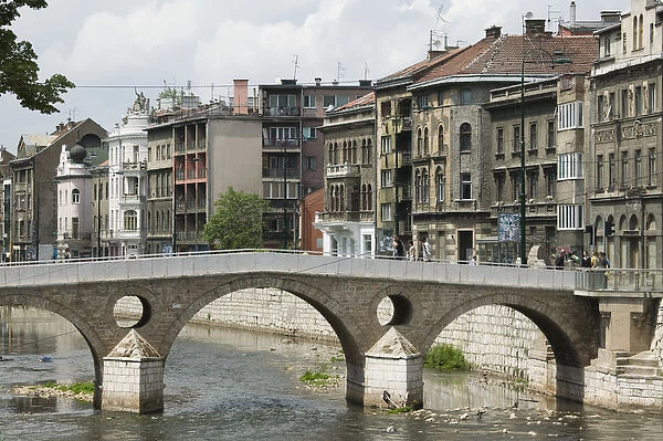 Bosnia & Hercegovina- Sarajevo. Latin Bridge over the Miljacka River- Here in 1914