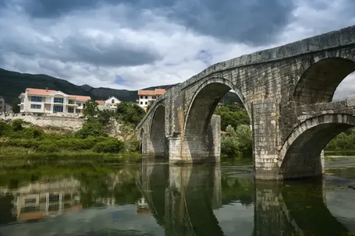 Framed Print : Bosnia-Hercegovina-Trebinje. Republika Serbska (RS) Town on the Trebisnjica River-View Framed Print : Bosnia-Hercegovina-Trebinje. Republika Serbska (RS) Town on the Trebisnjica River-View