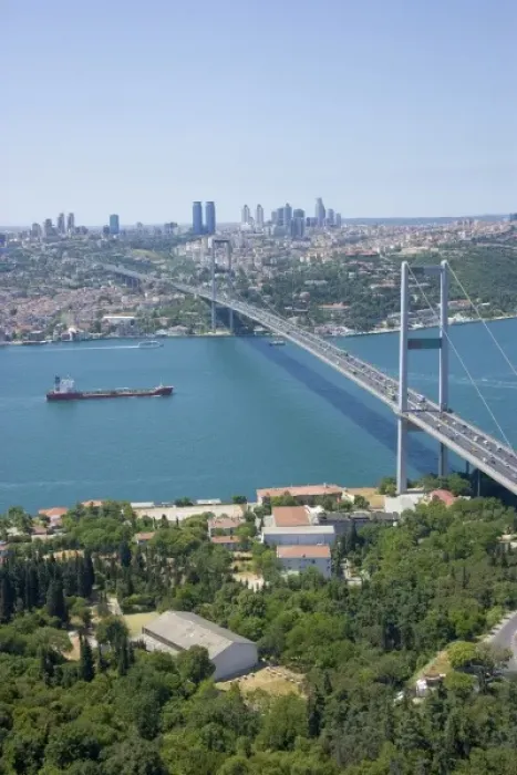 Framed Print : The Bosphorus Bridge, aerial, Istanbul - 2010 European Capital of Culture - Turkey Framed Print : The Bosphorus Bridge, aerial, Istanbul - 2010 European Capital of Culture - Turkey