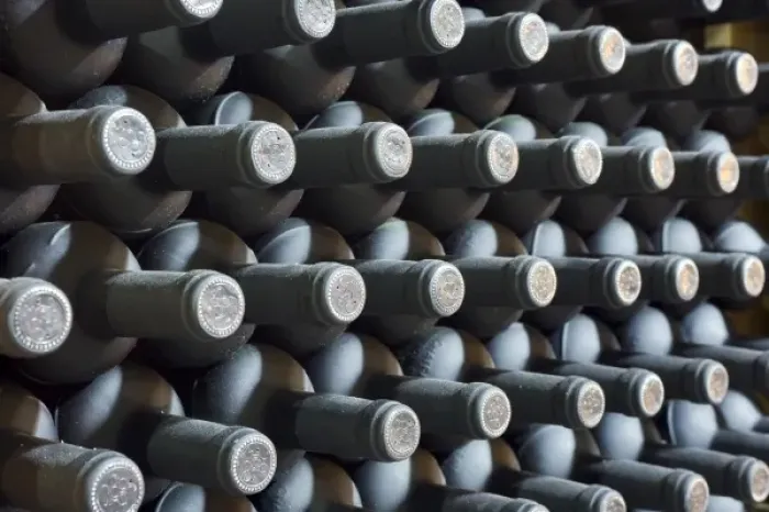 Framed Print : Bottles with aging wine in cellar at Chateau Changyu-Castel, a joint venture winery near Yantai Framed Print : Bottles with aging wine in cellar at Chateau Changyu-Castel, a joint venture winery near Yantai