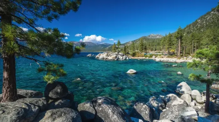 Framed Print : Boulders and cove at Sand Harbor State Park, Lake Tahoe, Nevada, USA