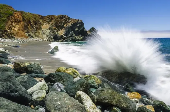 Framed Print : Boulders and crashing surf, Limekiln State Park, Big Sur, California USA Framed Print : Boulders and crashing surf, Limekiln State Park, Big Sur, California USA