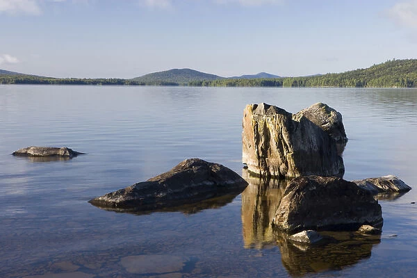 Boulders in Lily Bay on Moosehead Lake Maine USA