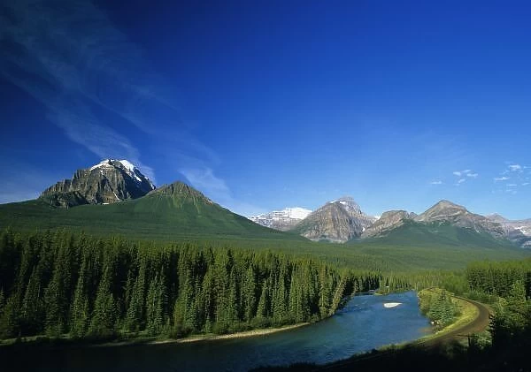 Bow River near Banff National Park in Alberta Canada