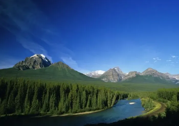 Framed Print : Bow River near Banff National Park in Alberta Canada