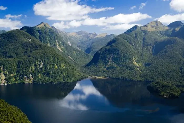 Framed Print : Bradshaw Sound, Fiordland National Park, South Island, New Zealand - aerial