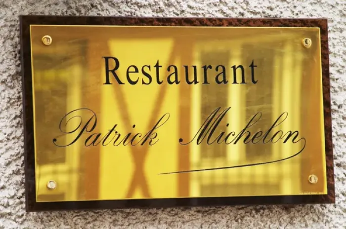 Framed Print : A brass sign outside the restaurant, Restaurant Les Berceaux, Patrick Michelon, Epernay Framed Print : A brass sign outside the restaurant, Restaurant Les Berceaux, Patrick Michelon, Epernay