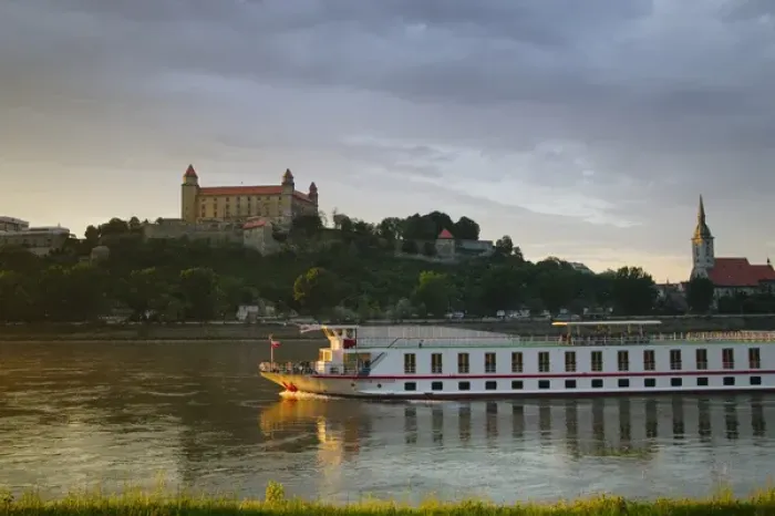 Framed Print : Bratislava Castle by the Danube River, Slovakia Framed Print : Bratislava Castle by the Danube River, Slovakia