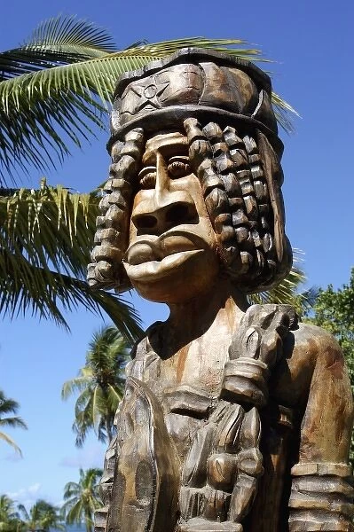 Brazil, Bahia. Praia do Forte, statue on the property, native art