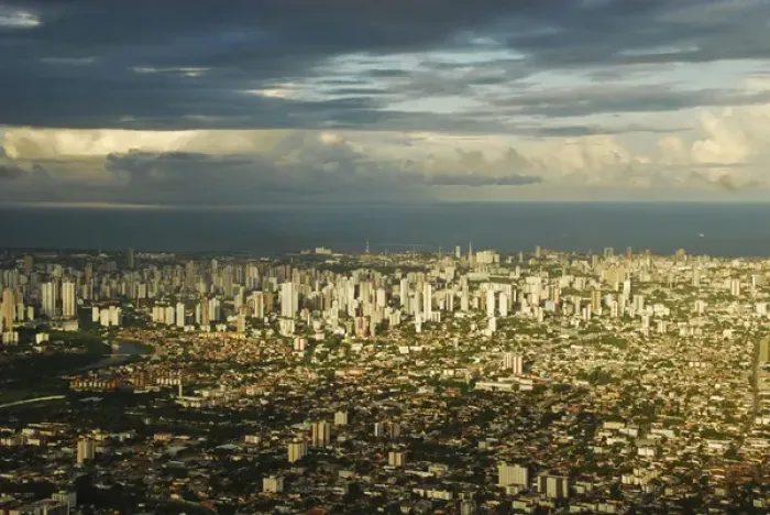 Framed Print : Brazil, Pernambuco, Recife, citiscape from the airplane Framed Print : Brazil, Pernambuco, Recife, citiscape from the airplane