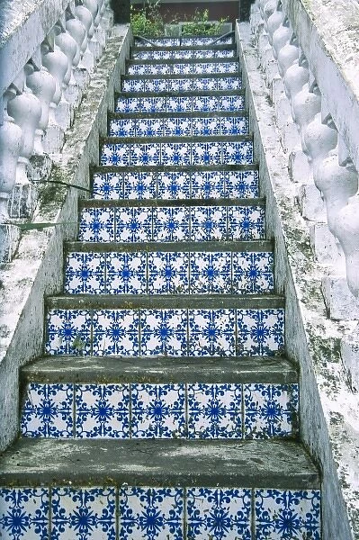 Brazil, Petropolis, tile decorated staircase