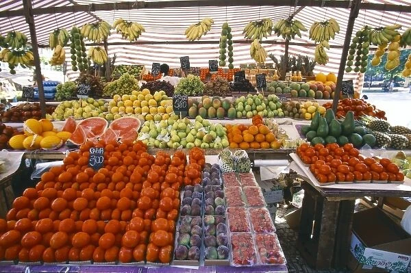 Brazil, Rio de Janeiro, produce for sale at market, near Ipanema Beach