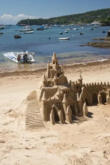 Framed Print : Brazil, state of Rio de Janeiro, Buzios. Sand castle on beach Framed Print : Brazil, state of Rio de Janeiro, Buzios. Sand castle on beach
