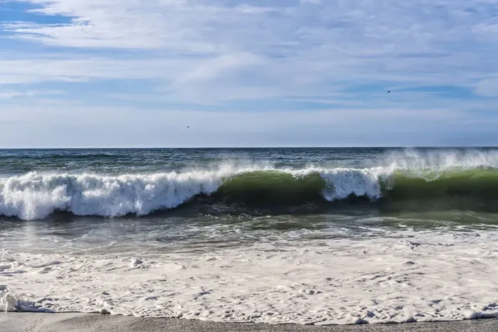 Framed Print : Breaking wave on a beach in northern California