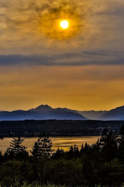 Bremerton, Washington. The Brothers Mountain and the Olympic Mountains overlook Dyes Inlet