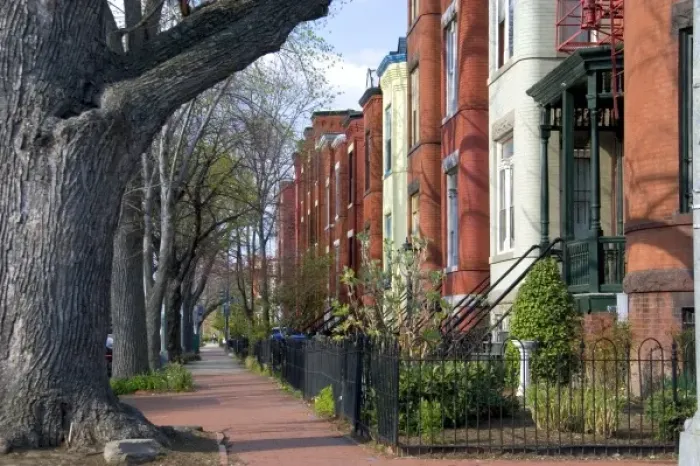 Framed Print : Brick row houses on Capitol Hill in Washington, D. C Framed Print : Brick row houses on Capitol Hill in Washington, D. C