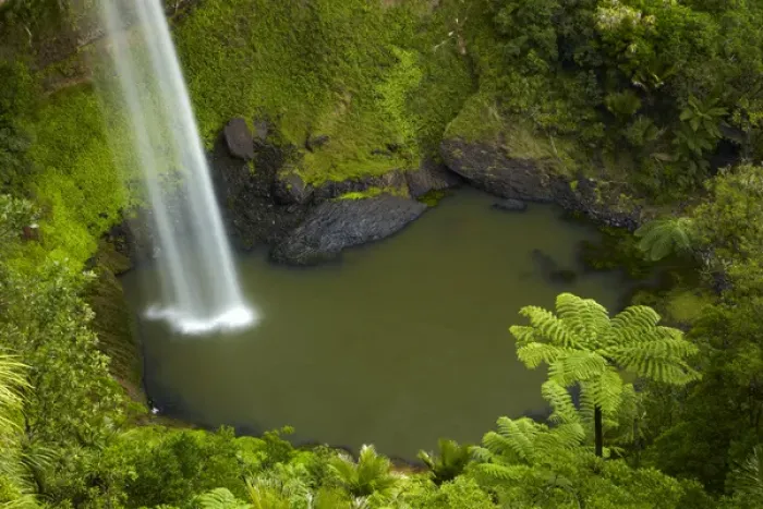 Framed Print : Bridal Veil Falls, near Raglan, Waikato, North Island, New Zealand