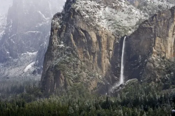Framed Print : Bridaveil Fall winter scene - Yosemite National Park, California