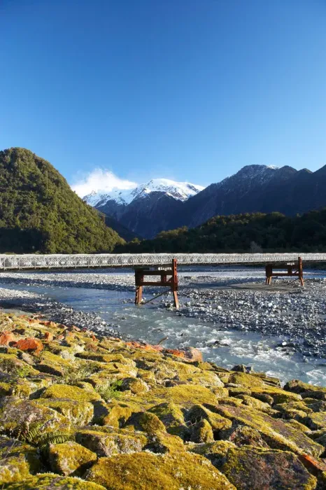 Framed Print : Bridge and Waiho River, near Franz Josef Glacier, West Coast, South Island, New Zealand Framed Print : Bridge and Waiho River, near Franz Josef Glacier, West Coast, South Island, New Zealand