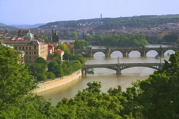Bridges over Vltava River in Prague, Czech Republic