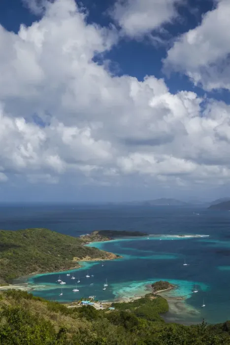 Framed Print : British Virgin Islands, Jost Van Dyke. Long Bay from Roach Hill
