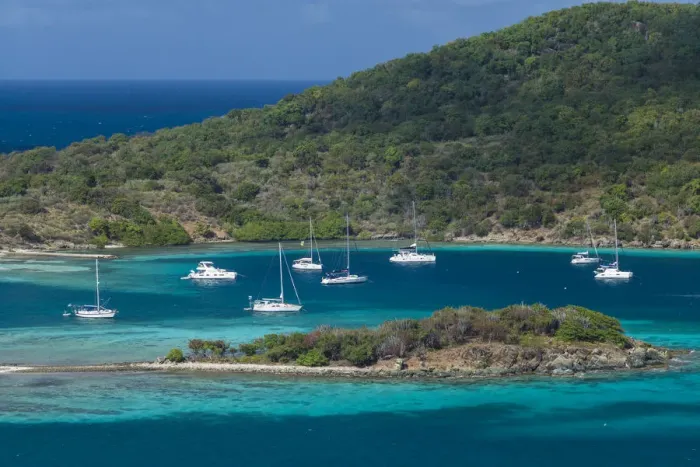 Framed Print : British Virgin Islands, Jost Van Dyke. Long Bay from Roach Hill Framed Print : British Virgin Islands, Jost Van Dyke. Long Bay from Roach Hill