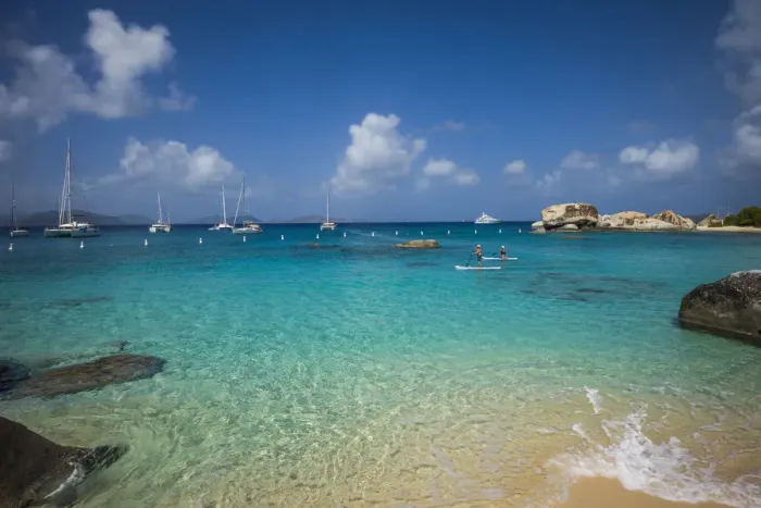 Framed Print : British Virgin Islands, Virgin Gorda. The Baths, beach view