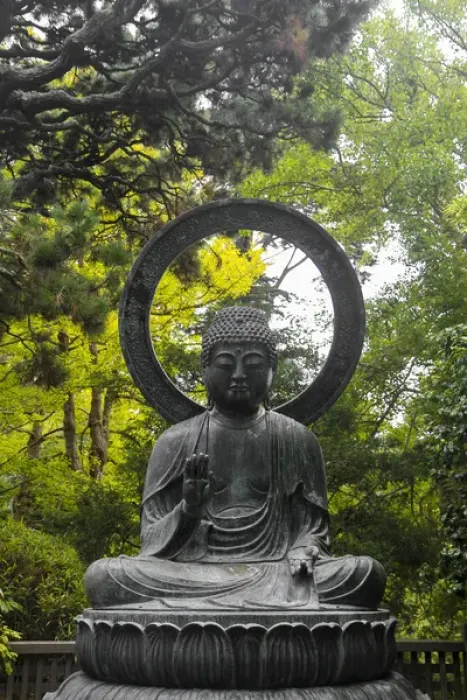 Framed Print : Bronze Buddha statue cast in 1790 in Japan and given in 1949 to the Japanese Tea Garden