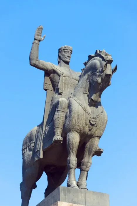 Framed Print : Bronze equestrian statue, Tbilisi, Georgia