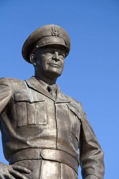 Bronze statue of Dwight D. Eisenhower located at the Eisenhower Presidential Center in Abilene