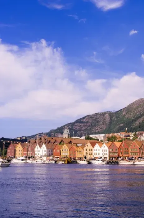 Framed Print : Bryggen shopping district Bergen Norway Framed Print : Bryggen shopping district Bergen Norway